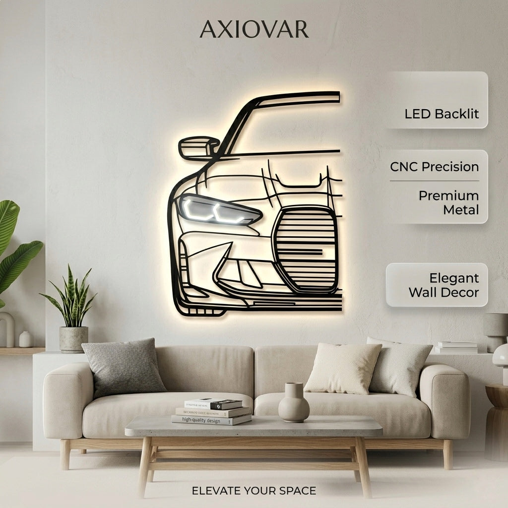 BMW Car Model LED Wall Decor (Black)