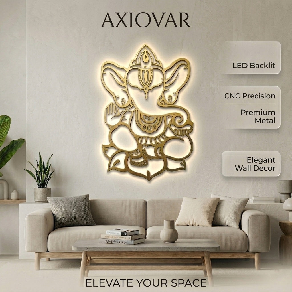 Ganapathi LED Wall Decor (Gold)