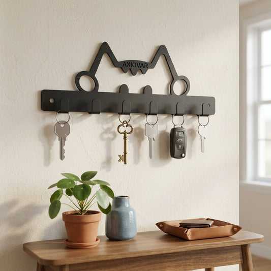 Minimalist Cat Silhouette Metal Key Holder