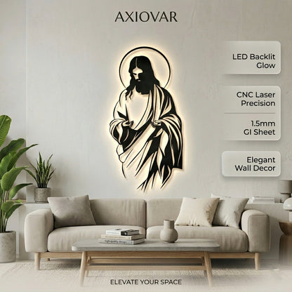 Jesus Full Figure LED Wall Decor (Black)
