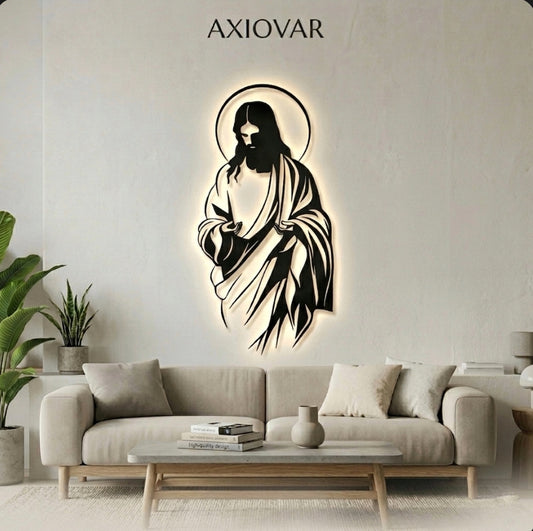 Jesus Full Figure LED Wall Decor (Black)