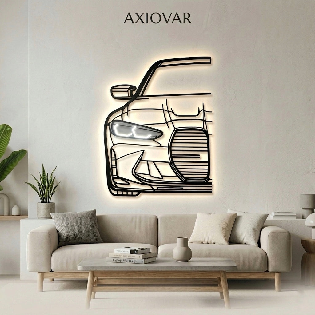 BMW Car Model LED Wall Decor (Black)